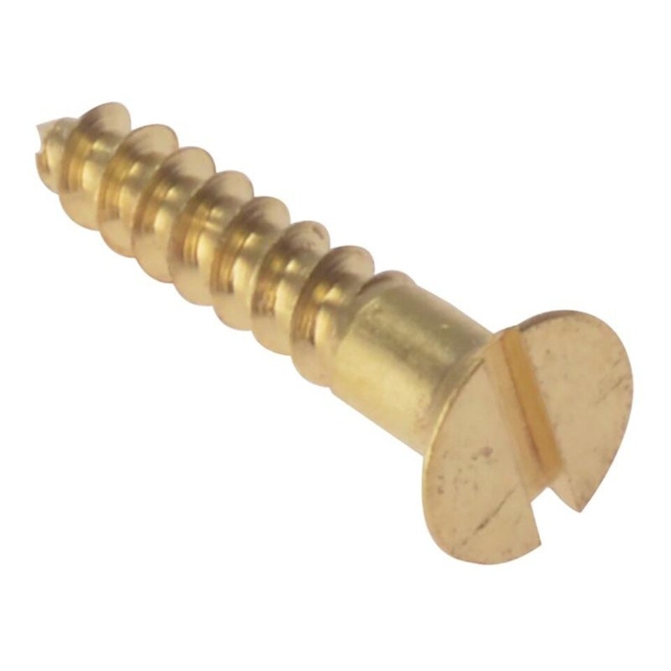 Forgefix Wood Screws, Slotted, Csk, Brass - Multi Colour - 1 x 6