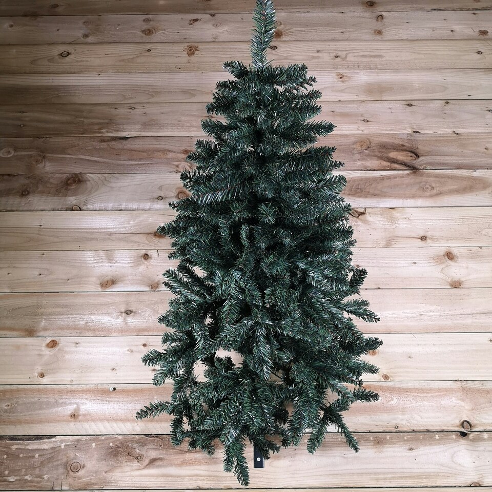 image 1 of 90cm Indoor Wall Mounted Christmas Tree with Wrapped Branches PVC with Bracket