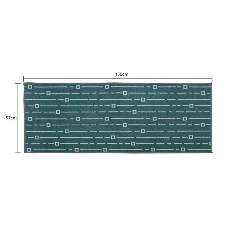 image 1 of JVL Savio Machine Washable Doormat, 57x150cm - Teal
