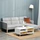 image 2 of HOMCOM Upholstered Sofa bed Reversible Sectional Sofa Set linen-Touch Sleeper