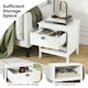 image 6 of COSTWAY 2-tier Nightstand Wood Side Table with Storage Shelf White