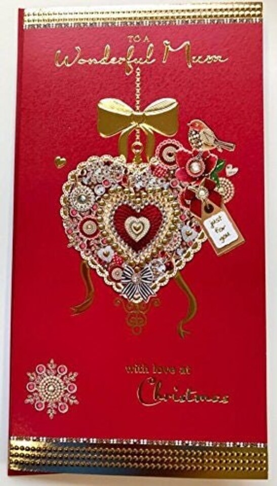 image 1 of Nice Verse Quality Gold Foil Christmas Greeting Card - JUST FOR YOU ; MUM