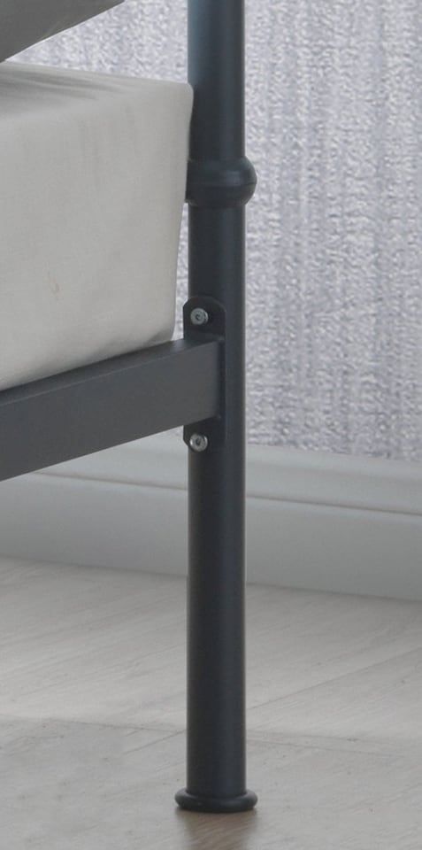 image 1 of 3ft Single Grey Tubular Steel Metal Retro Victorian Bed Frame Bedstead | Grey | Single