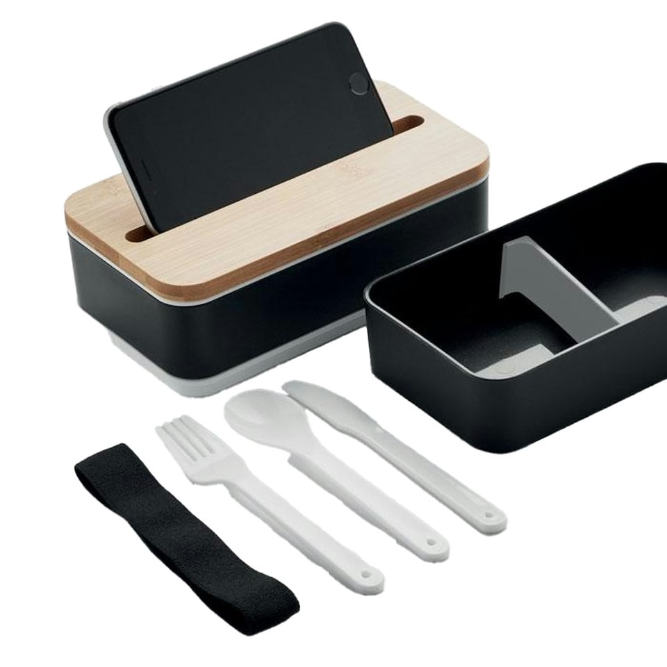 image 1 of MidOcean Wint Polypropylene Lunch Box - Black - One Size