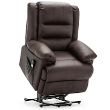 Loxley Single Motor Electric Rise Recliner Bonded Leather Lift Chair (Brown)