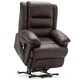 image 1 of Loxley Single Motor Electric Rise Recliner Bonded Leather Lift Chair (Brown)
