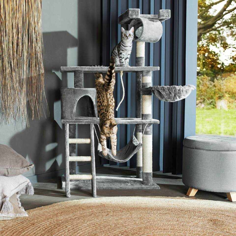 image 1 of Cat Tree Marcel - 141 cm, sisal cat scratching post - Black