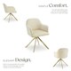 image 3 of Lounge Armchair Living Room Accent Chair 360 Swivel Slim Steel Legs Velvet Fabric  - per piece Cream | Cream/Gold