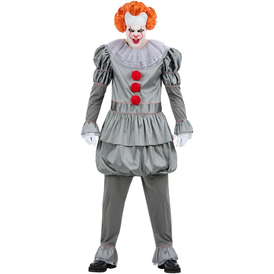 image 1 of IT Chapter Two Mens Pennywise Costume Set - Grey/White/Red - M M