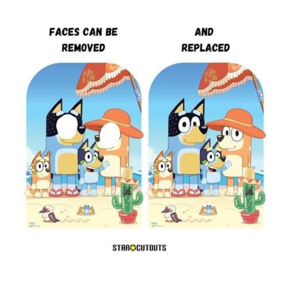 image 1 of Bluey On the Beach Stand In Cardboard Cutout 131cm