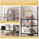 image 5 of COSTWAY Rolling Clothes Drying Rack Adjustable Double Rods Garment Rack Golden