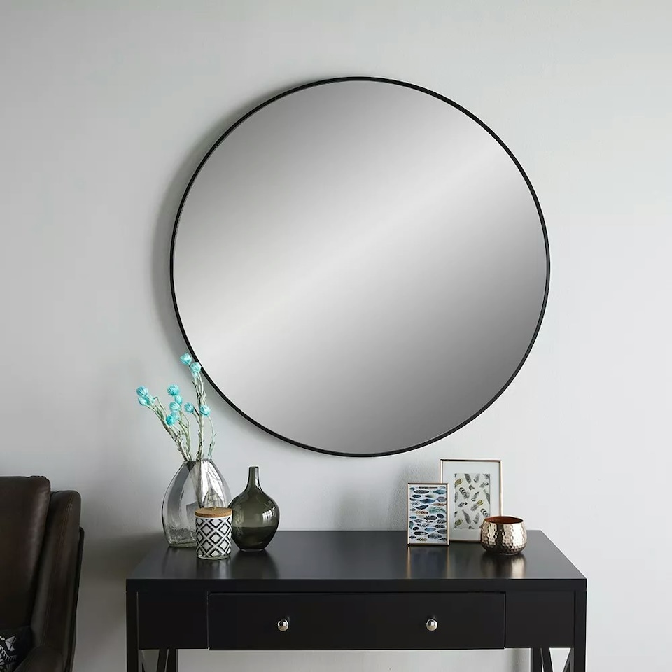 image 1 of Bexley Black Metal Frame Mirror