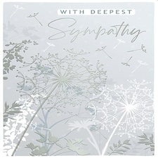 Words 'n' Wishes Traditional Deepest Sympathy Card - Dandelions with Foil Finish - Eco-Friendly - by Words 'n' Wishes