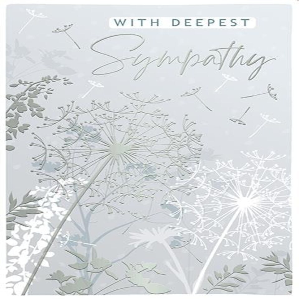 Words 'n' Wishes Traditional Deepest Sympathy Card - Dandelions with Foil Finish - Eco-Friendly - by Words 'n' Wishes