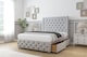 image 4 of Sloomy Vienna Silver Plush Divan Bed Base No Drawers With 26 Inch Strutted Headboard & 12 Inch Matching Footboard | Silver | Silver | Double | 1