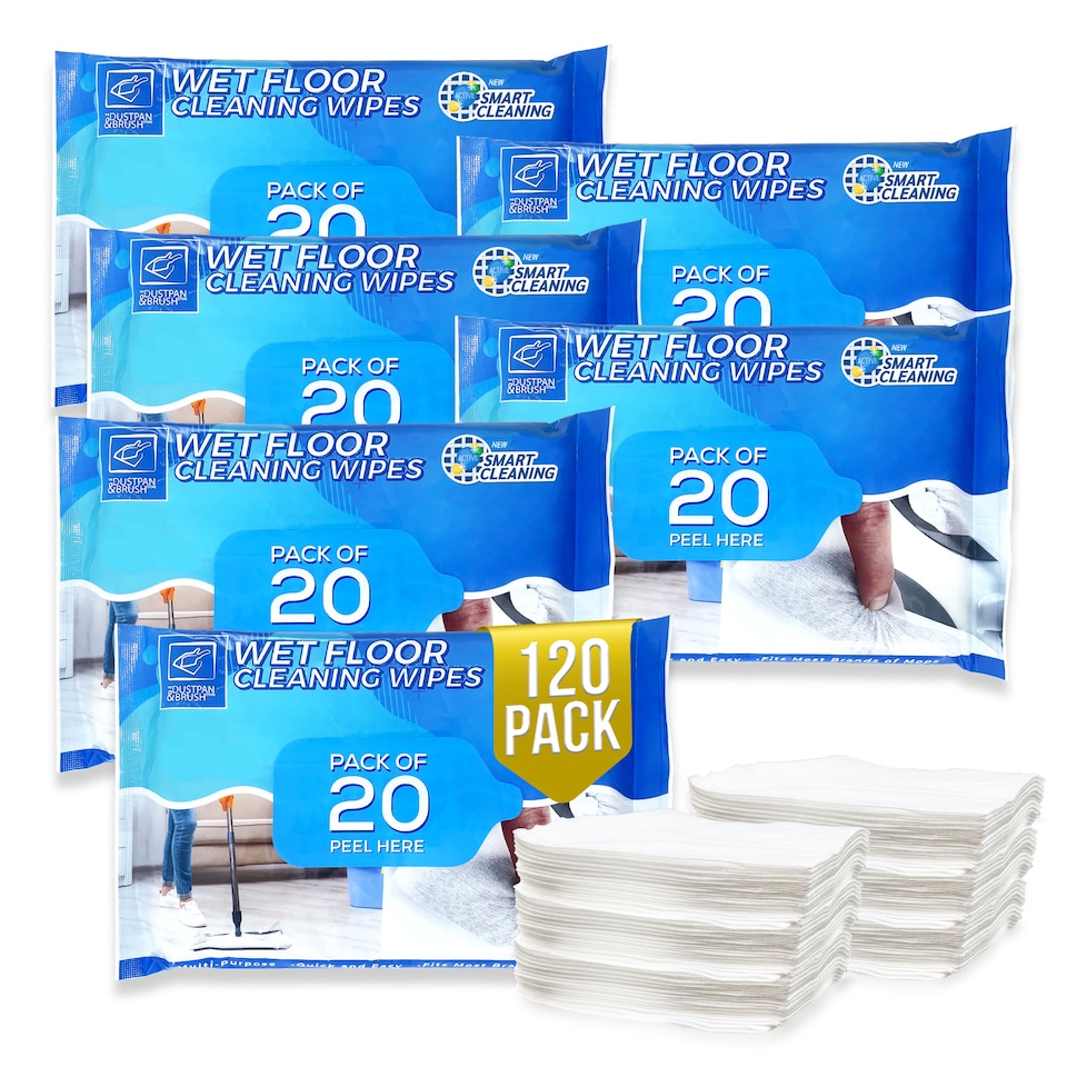 image 1 of Wet Floor Cleaning Wipes (Pack of 20) Wood & Tile Floor Streak-Free Wet Mop Cloths Compatible with Most Brands