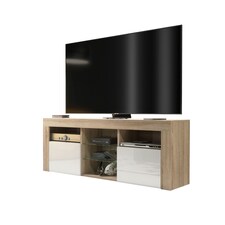 TV Unit TV Stand Oak White Gloss Media Console Sideboard Storage Cabinet 145cm