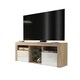 image 1 of TV Unit TV Stand Oak White Gloss Media Console Sideboard Storage Cabinet 145cm