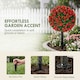 image 5 of HOMCOM Artificial Rose Topiary, UV Resistant, 2-Pack, 55 cm