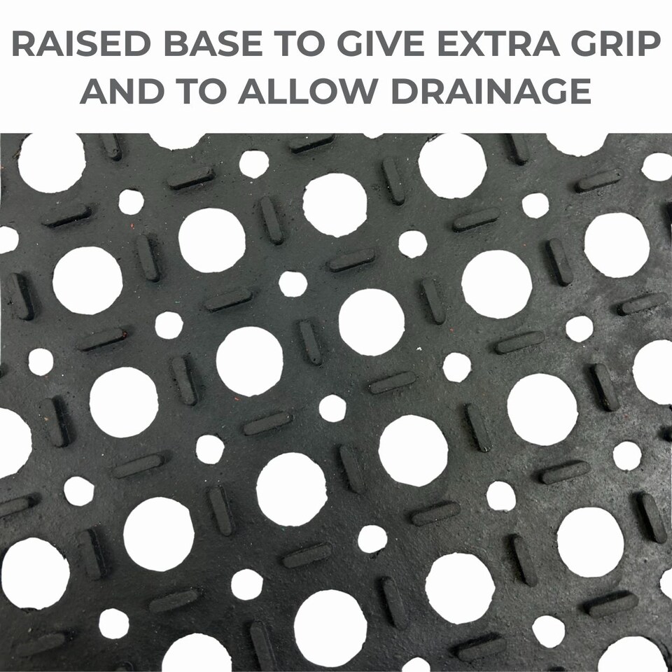 image 1 of Rubber Door Mat - 1.2m x 0.9m - Non-Trip Ramp Edge - Heavy Duty - Non Slip - Wheelchair & Pushchair Friendly