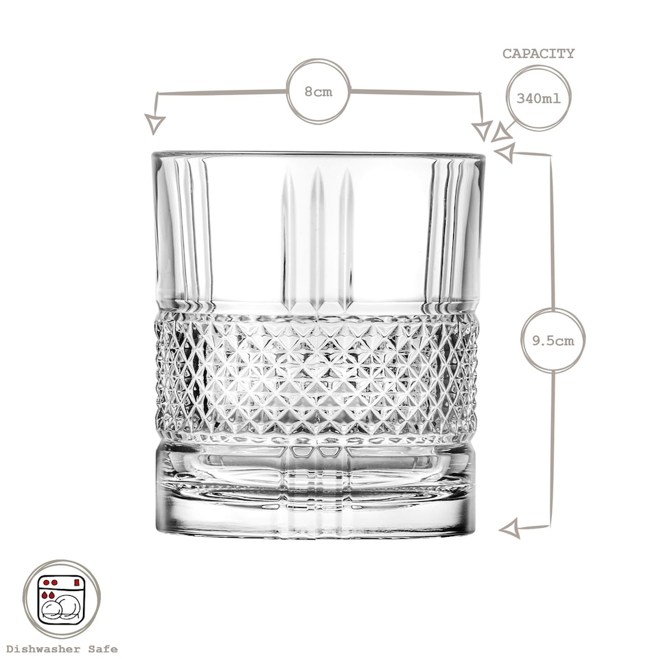 image 1 of RCR Crystal Brillante Whisky Glasses - 340ml - Pack of 12