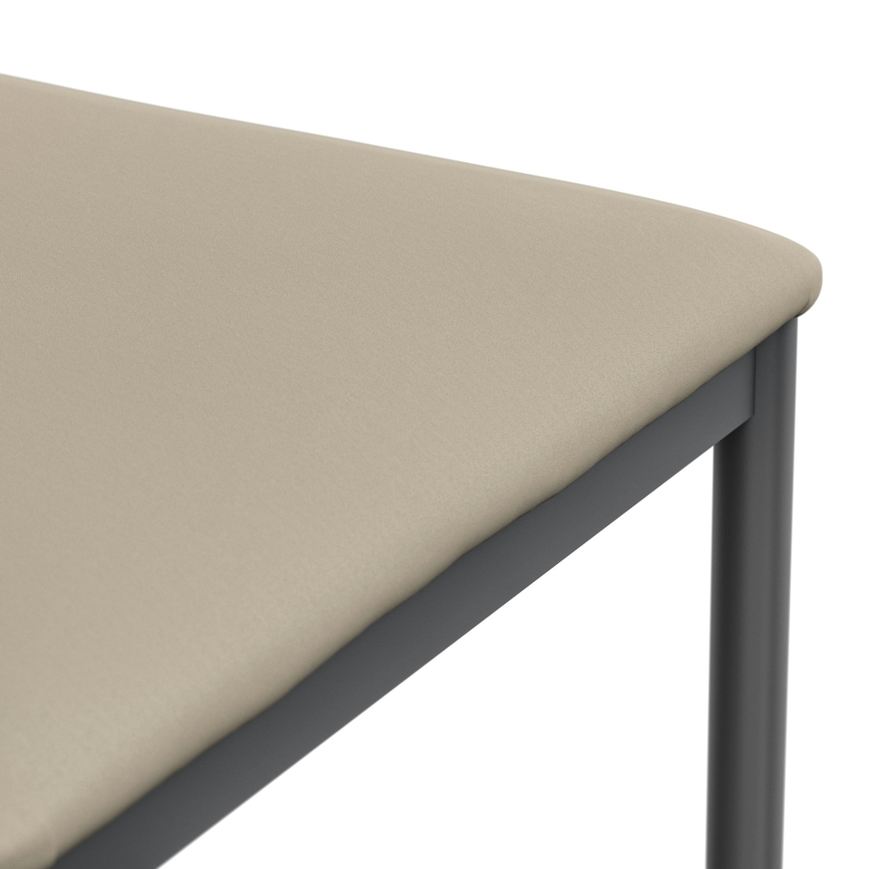 image 1 of Set Of 2 Monza Faux Leather Dining Chair Modern Padded Seat Metal Legs Kitchen Cream | Beige