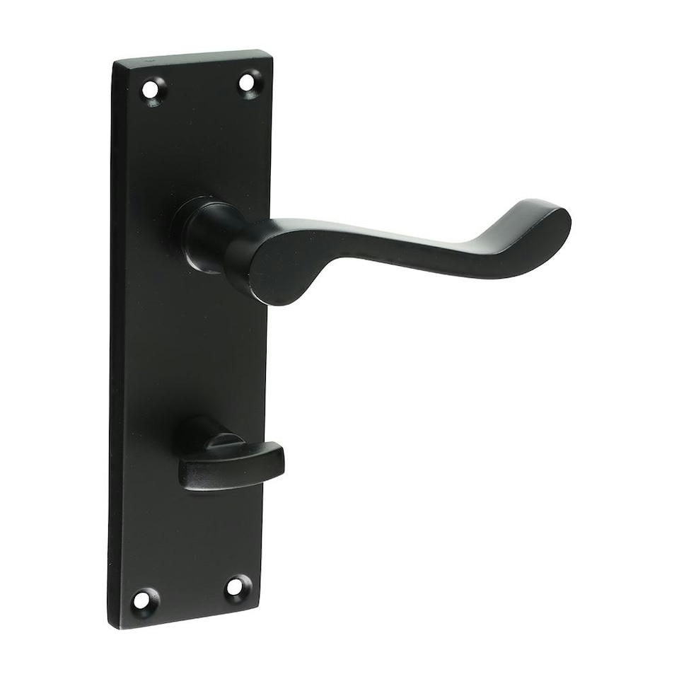 Timco - Victorian Scroll Bathroom Handles - Matt Black (Size 152 x 42 - 2 Pieces) | Multi