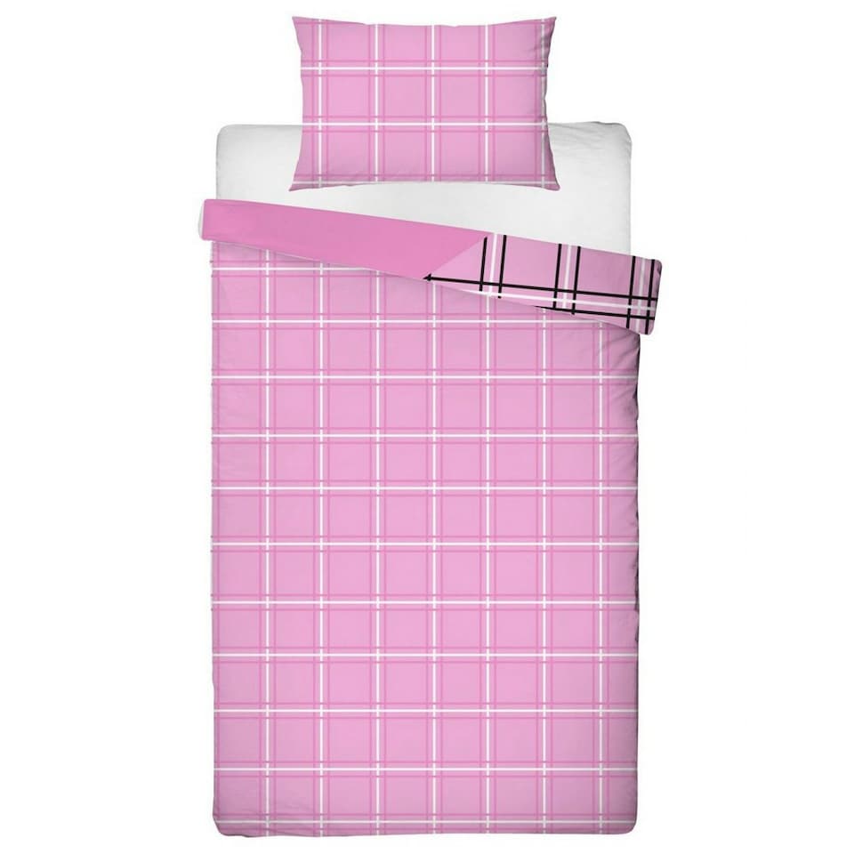 image 1 of Clueless Ugh As If! Icon Duvet Cover Set - Pink/White - Single Pink | Single