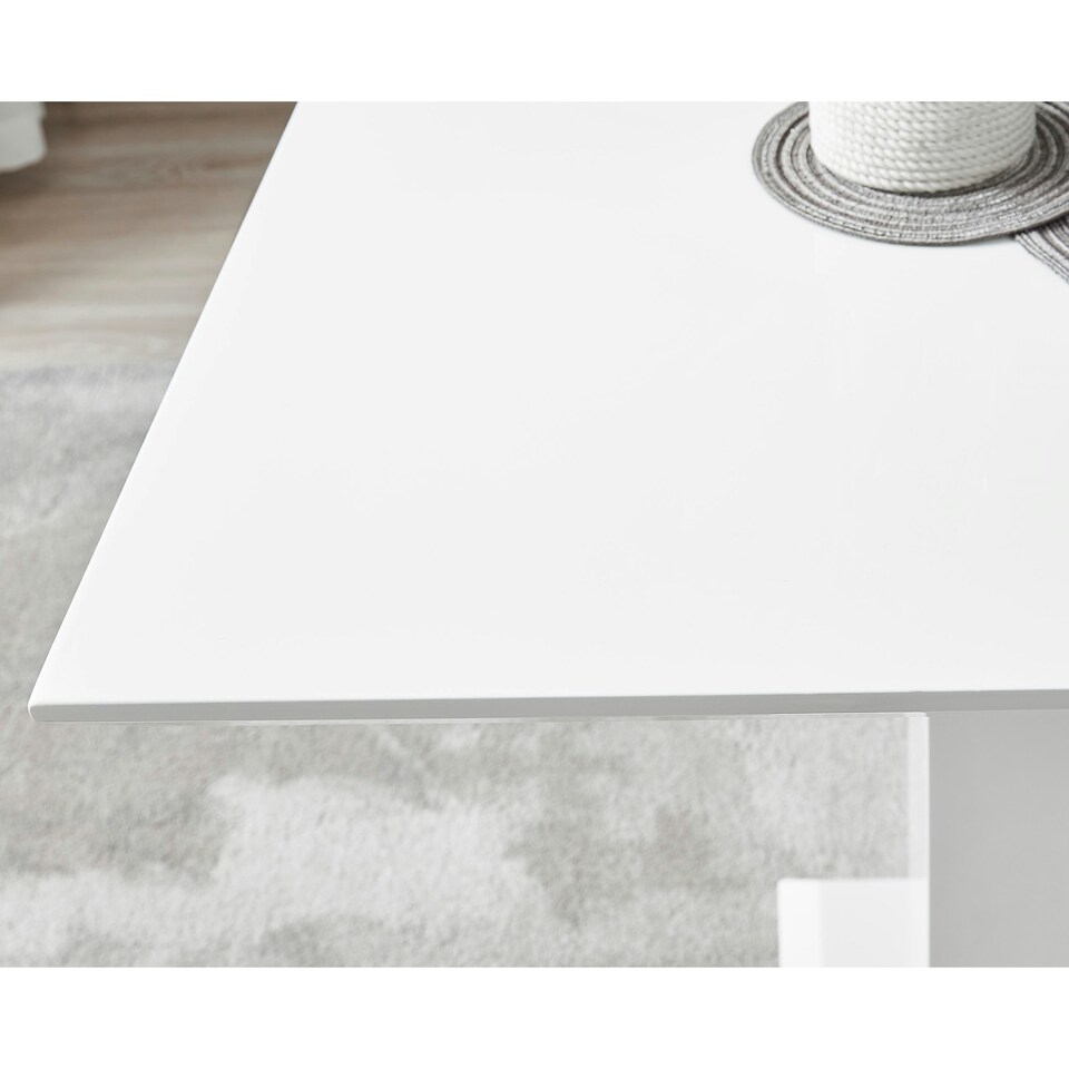 image 1 of Furniturebox Imperia 4 Modern White High Gloss Dining Table