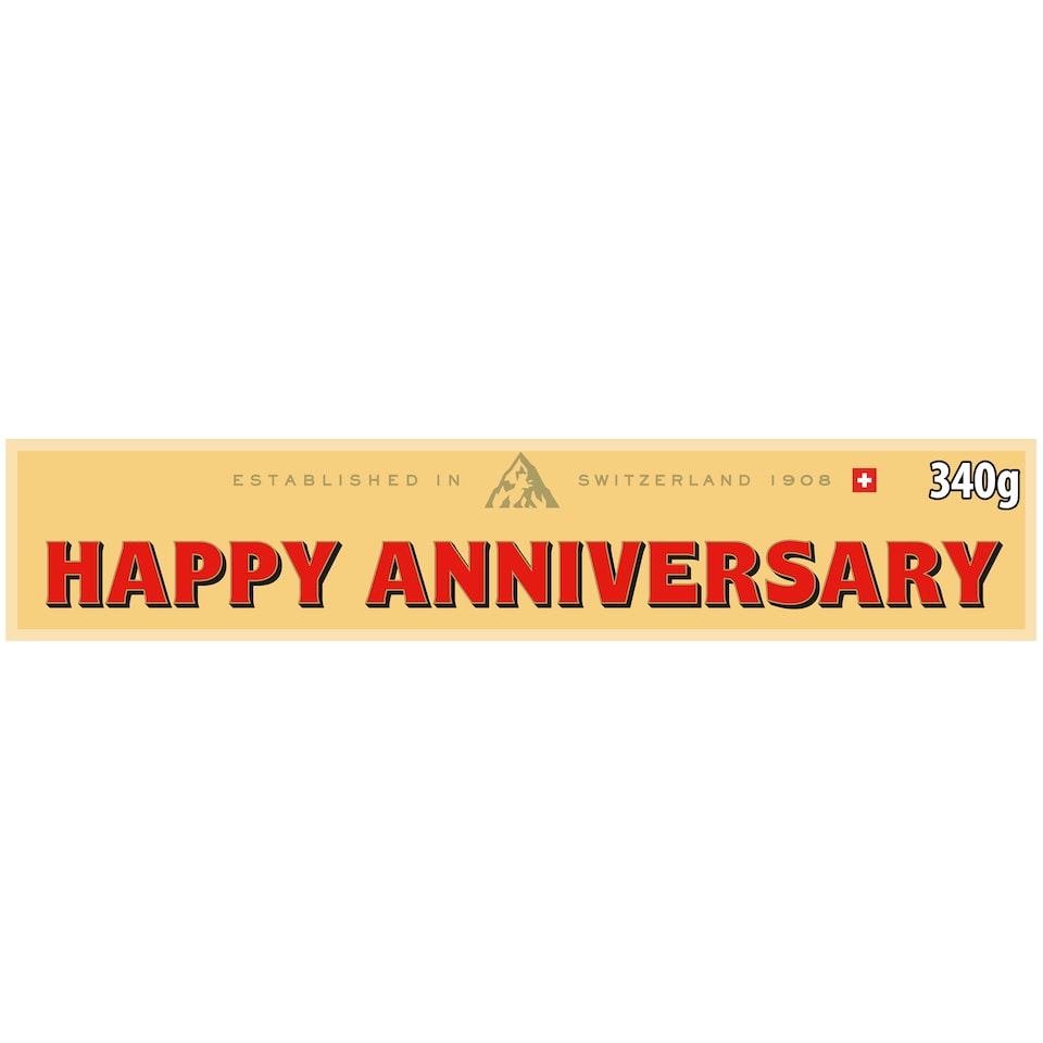 image 1 of Toblerone Happy Anniversary Chocolate Gift Bar 340g
