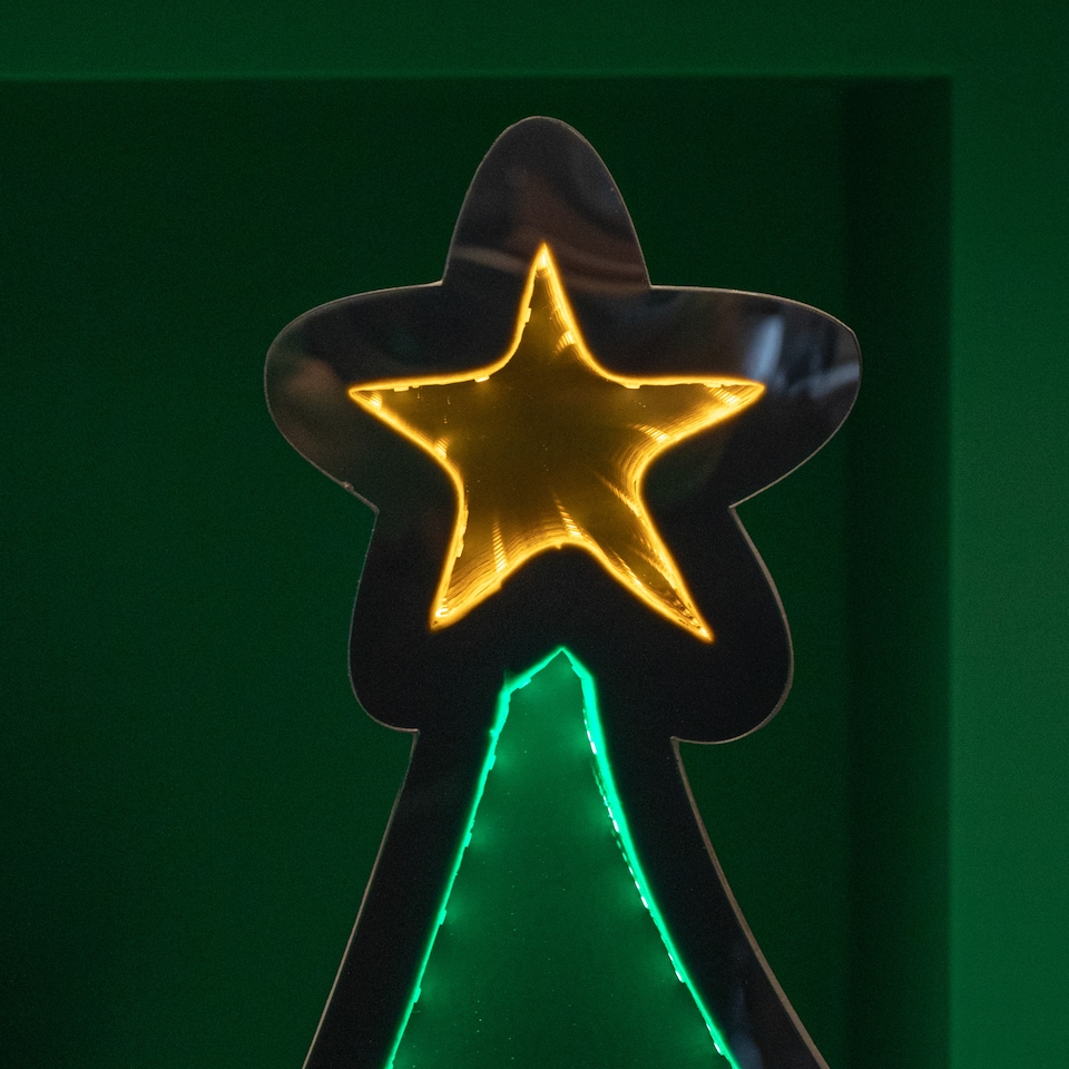 image 1 of 45cm Sitting Plush Golden Dancer Christmas Reindeer Decoration