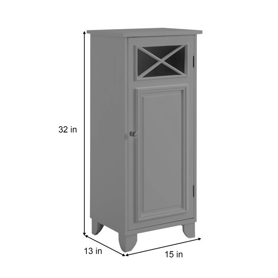 image 1 of Teamson Home Dawson Contemporary Wooden Narrow Floor Storage Cabinet with Door, Gray