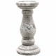 image 1 of Small Candle Holder - Ceramic - L11 x W11 x H23 cm - Stone | Grey