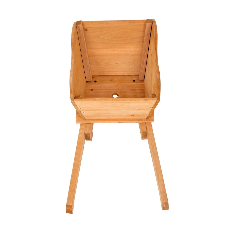 image 1 of Garden Wooden Wheelbarrow Flower Planter Ornamental Plant Pot | Brown