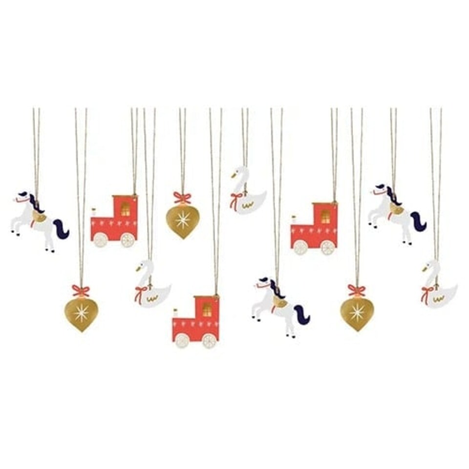 image 1 of Christmas Horse, Train and Swan Gift Tags - Pack of 12