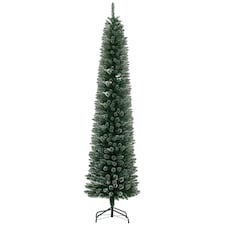 HOMCOM 7.5FT Artificial Snow Dipped Christmas Tree Home Indoor Decoration Green