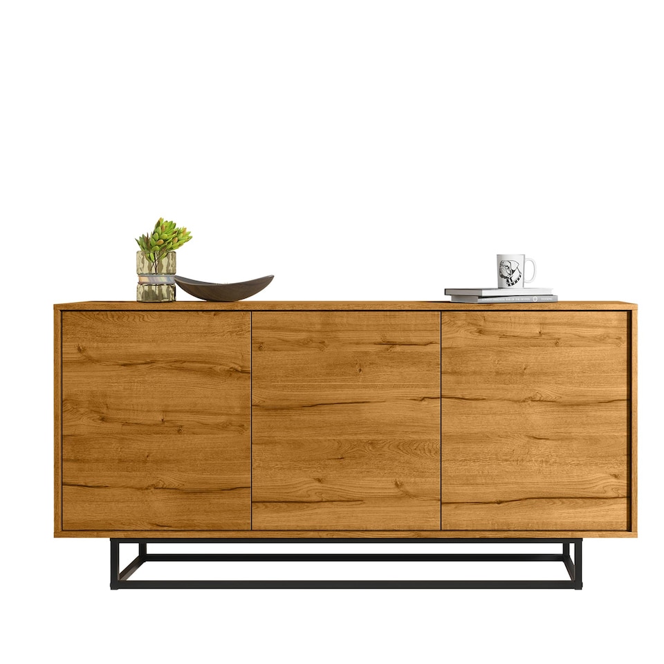 image 1 of TV Unit Cabinet Sideboard Storage Cabinet Vintage Oak Industrial Loft Retro 160cm