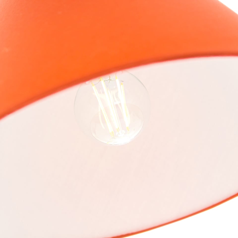 image 1 of 12 Inch Vibrant Orange Cotton Coolie Lampshade Suitable for Table Lamp or Pendant | Orange