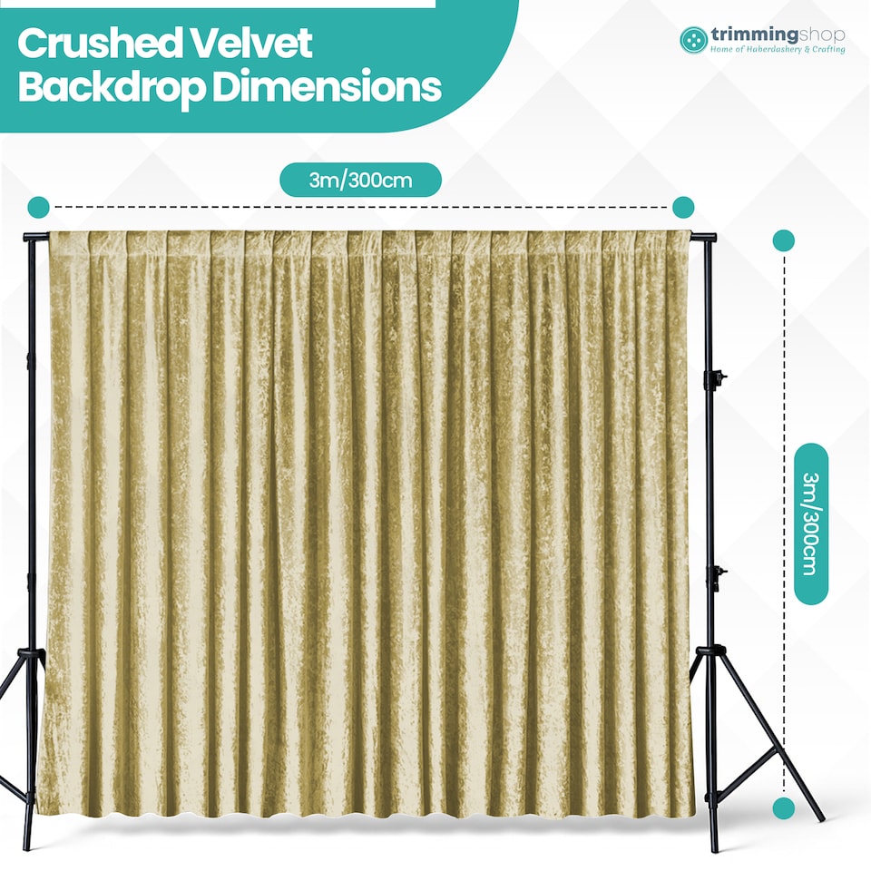 image 1 of 3x3m Crushed Velvet Backdrop, 8cm Rod Pocket Photography Background