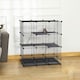 image 6 of PawHut 30 Pcs DIY Expandable Pet Cage Steel Bars w/ Doors Trays Plastic Corners