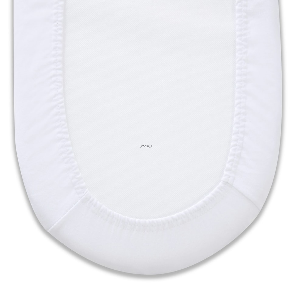 image 1 of Clair de Lune Palm Moses Basket Mattress Protector - White