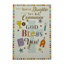 For Daughter First Holy Communion Religious Greeting Card