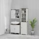 image 9 of kleankin Tall Bathroom Floor Cabinet, Free Standing Storage Cupboard with Door and Adjustable Shelves for Kitchen, Living Room, White