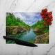 image 2 of River in mountain forest landscape Designer Glass Chopping Board | Multi