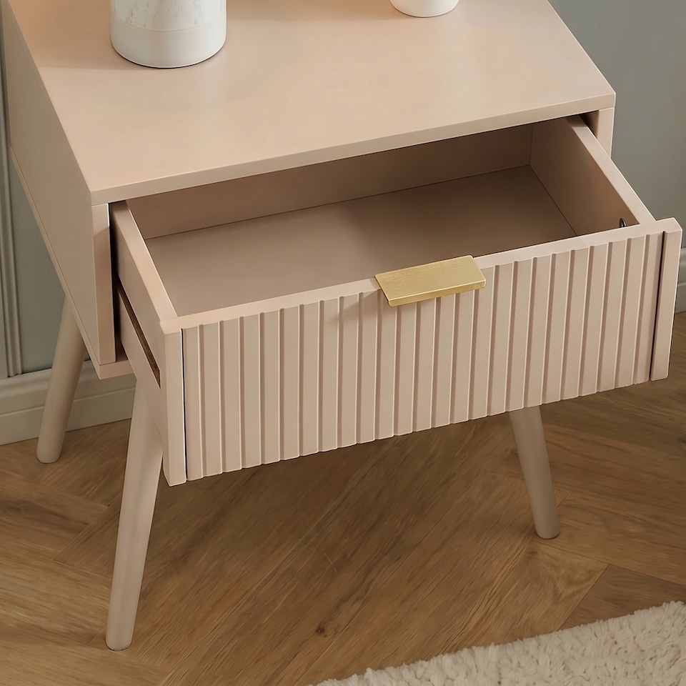 image 1 of OHS Venice Bedside Table 1 Drawer Cabinet Nightstand Storage Unit