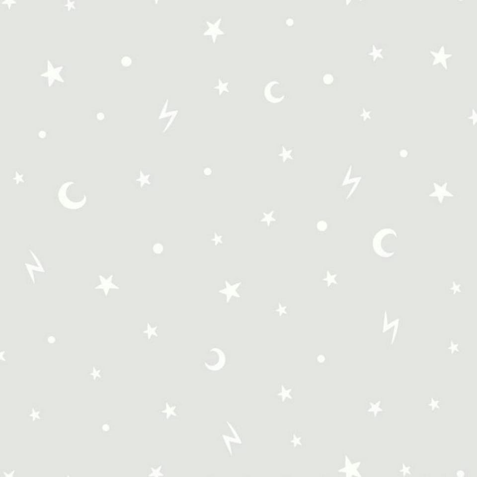 image 1 of Holden Décor Over The Rainbow Glow In The Dark Wallpaper - Grey/White - 32.8ft x 21in Grey
