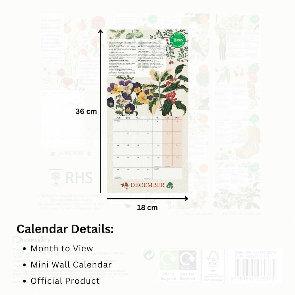 image 1 of RHS 2026 MINI CALENDAR