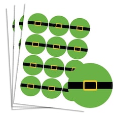 Christmas Elf Belt Round Stickers 60mm - Sheet of 12
