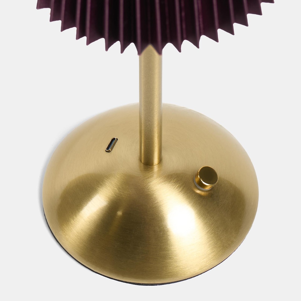 image 1 of OHS Pleated Bedside Lamp LED Rechargeable Cordless Night Light