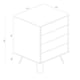 image 6 of Core Products Augusta Industrial White 4 Drawer Narrow Chest of Drawers H90.3cm x W45.0cm x D39.5cm White